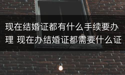 现在结婚证都有什么手续要办理 现在办结婚证都需要什么证明