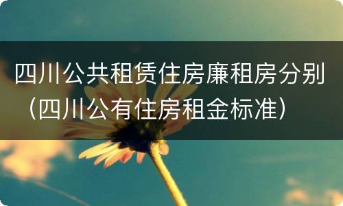 四川公共租赁住房廉租房分别（四川公有住房租金标准）