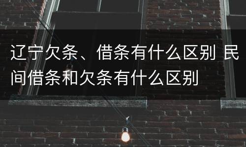 辽宁欠条、借条有什么区别 民间借条和欠条有什么区别