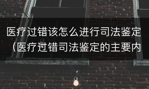 医疗过错该怎么进行司法鉴定（医疗过错司法鉴定的主要内容）