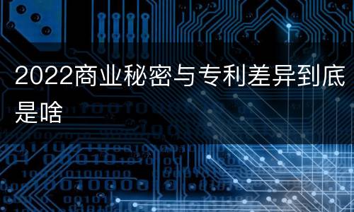 2022商业秘密与专利差异到底是啥