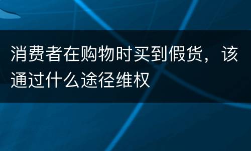 消费者在购物时买到假货，该通过什么途径维权