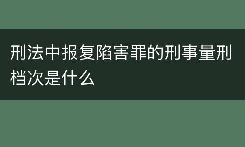 刑法中报复陷害罪的刑事量刑档次是什么