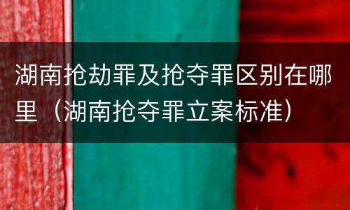 湖南抢劫罪及抢夺罪区别在哪里（湖南抢夺罪立案标准）