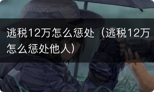 逃税12万怎么惩处（逃税12万怎么惩处他人）