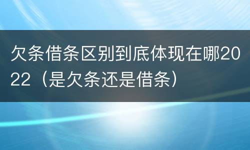 欠条借条区别到底体现在哪2022（是欠条还是借条）