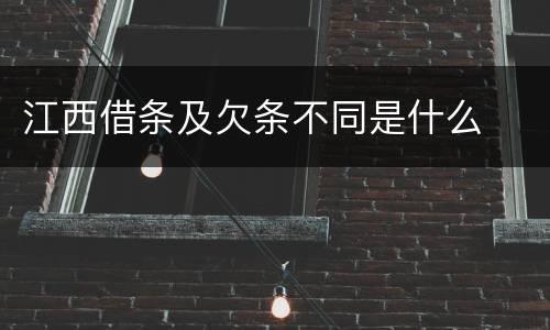 江西借条及欠条不同是什么