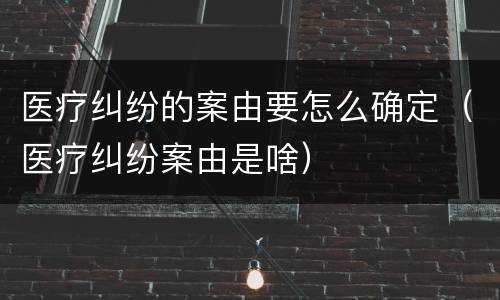 医疗纠纷的案由要怎么确定（医疗纠纷案由是啥）