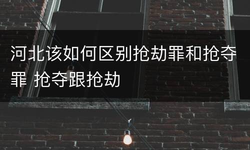 河北该如何区别抢劫罪和抢夺罪 抢夺跟抢劫