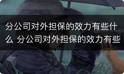 分公司对外担保的效力有些什么 分公司对外担保的效力有些什么呢