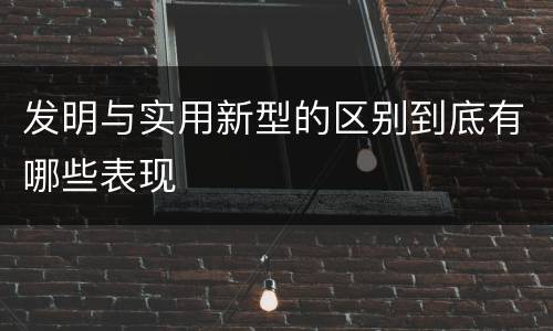 发明与实用新型的区别到底有哪些表现