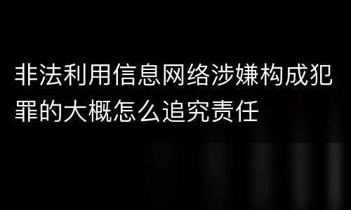 非法利用信息网络涉嫌构成犯罪的大概怎么追究责任