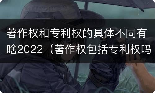 著作权和专利权的具体不同有啥2022（著作权包括专利权吗）