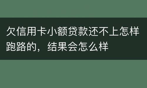 欠信用卡小额贷款还不上怎样跑路的，结果会怎么样