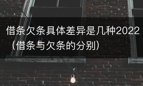 借条欠条具体差异是几种2022（借条与欠条的分别）