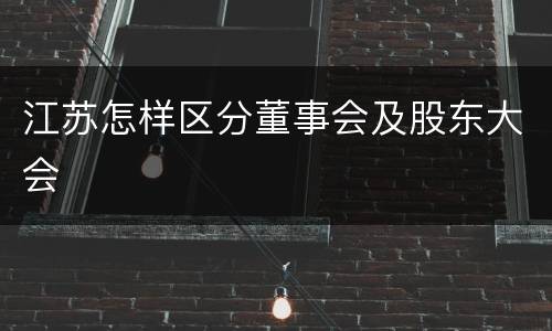 江苏怎样区分董事会及股东大会