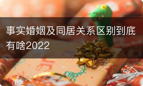 事实婚姻及同居关系区别到底有啥2022