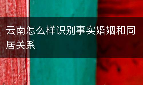 云南怎么样识别事实婚姻和同居关系