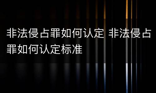 非法侵占罪如何认定 非法侵占罪如何认定标准