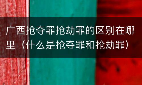 广西抢夺罪抢劫罪的区别在哪里（什么是抢夺罪和抢劫罪）