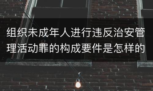 组织未成年人进行违反治安管理活动罪的构成要件是怎样的