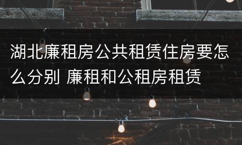 湖北廉租房公共租赁住房要怎么分别 廉租和公租房租赁