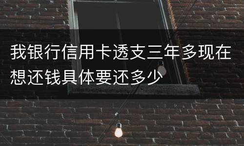 我银行信用卡透支三年多现在想还钱具体要还多少