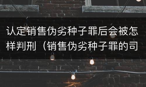 认定销售伪劣种子罪后会被怎样判刑（销售伪劣种子罪的司法认定）