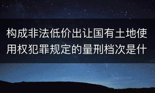 构成非法低价出让国有土地使用权犯罪规定的量刑档次是什么样的