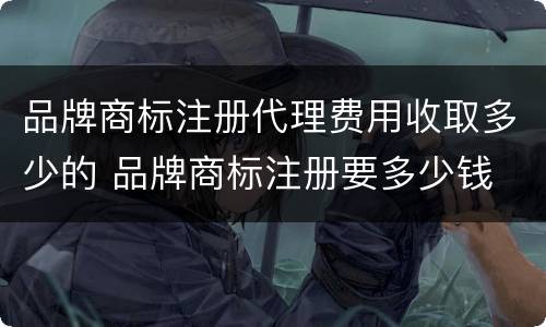 品牌商标注册代理费用收取多少的 品牌商标注册要多少钱