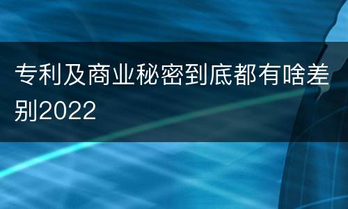 专利及商业秘密到底都有啥差别2022