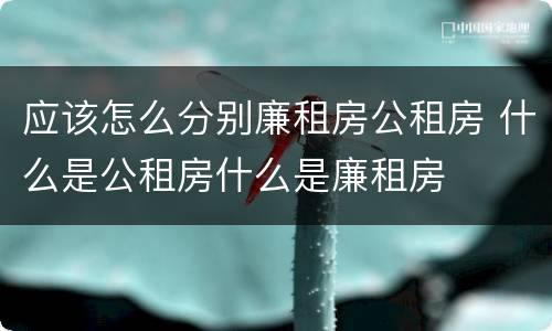 应该怎么分别廉租房公租房 什么是公租房什么是廉租房