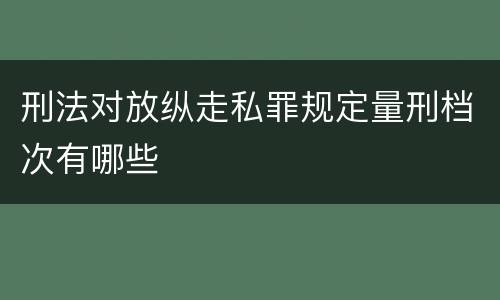 刑法对放纵走私罪规定量刑档次有哪些