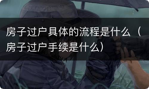 房子过户具体的流程是什么（房子过户手续是什么）