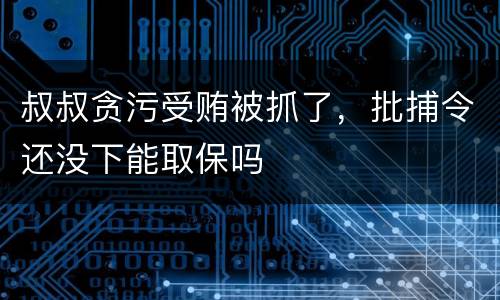 叔叔贪污受贿被抓了，批捕令还没下能取保吗