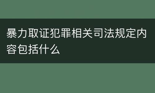 暴力取证犯罪相关司法规定内容包括什么