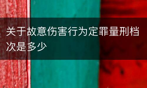 关于故意伤害行为定罪量刑档次是多少