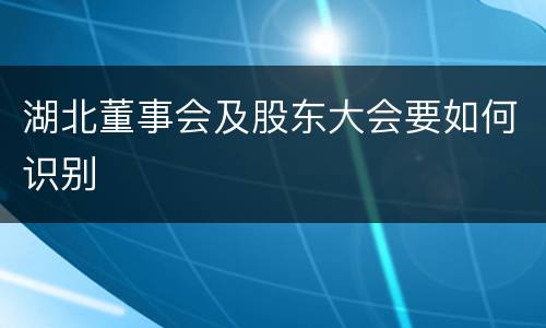 湖北董事会及股东大会要如何识别