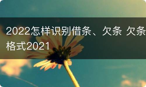 2022怎样识别借条、欠条 欠条格式2021