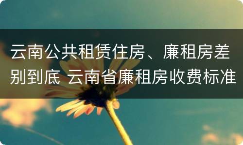 云南公共租赁住房、廉租房差别到底 云南省廉租房收费标准