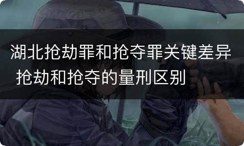 湖北抢劫罪和抢夺罪关键差异 抢劫和抢夺的量刑区别