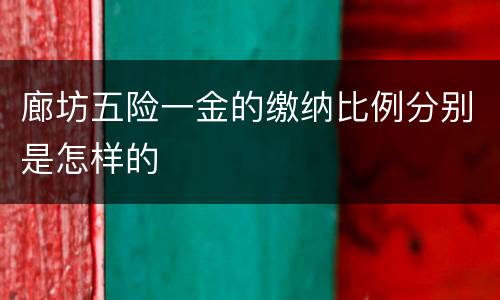 廊坊五险一金的缴纳比例分别是怎样的