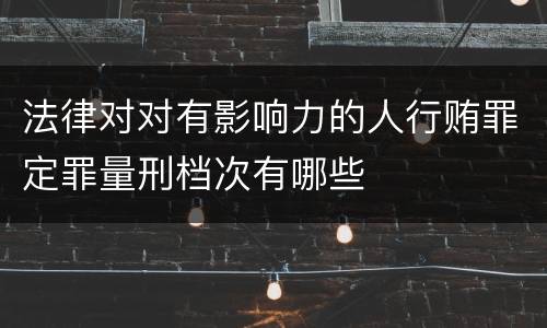 法律对对有影响力的人行贿罪定罪量刑档次有哪些