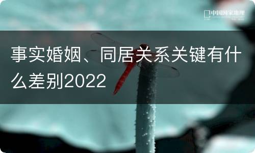 事实婚姻、同居关系关键有什么差别2022