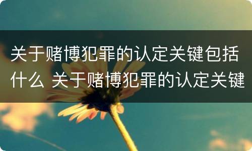 关于赌博犯罪的认定关键包括什么 关于赌博犯罪的认定关键包括什么问题