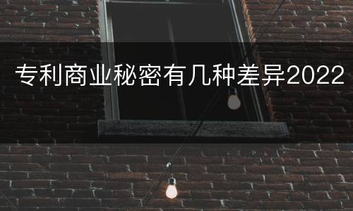 专利商业秘密有几种差异2022