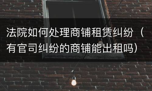 法院如何处理商铺租赁纠纷（有官司纠纷的商铺能出租吗）