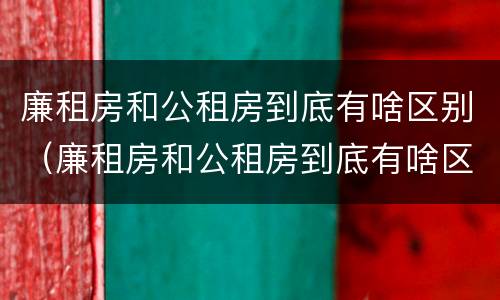 廉租房和公租房到底有啥区别（廉租房和公租房到底有啥区别呢）