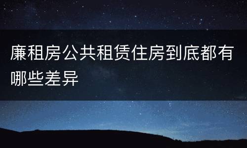 廉租房公共租赁住房到底都有哪些差异