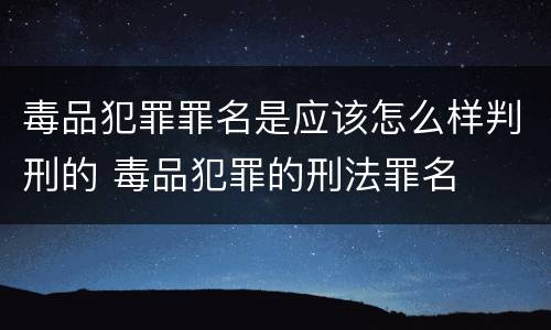 毒品犯罪罪名是应该怎么样判刑的 毒品犯罪的刑法罪名